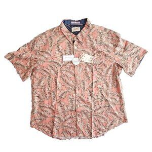 Jachs NY Short Sleeve Shirt Men's XL Pink Tropical Hawaiian Resortwear NWT Palm